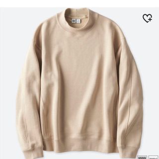 ユニクロ(UNIQLO)の新品未使用 UNIQLO U スウェットプルオーバー ベージュ L(トレーナー/スウェット)