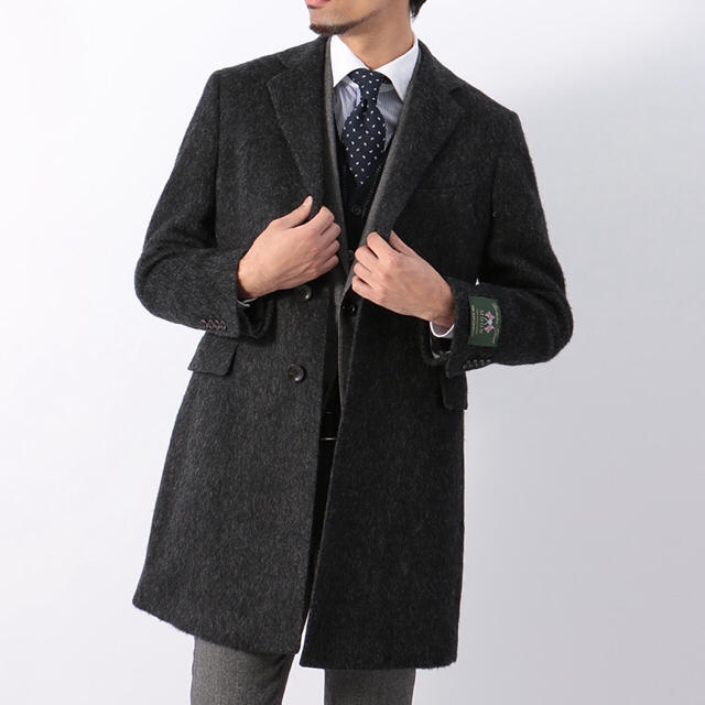 BARBATIシャードチェックシングルチェスターコートmade in Italy