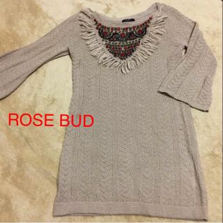 ローズバッド(ROSE BUD)のROSE BUDローズバッド ベージュ系 チュニック丈 ニット(ニット/セーター)