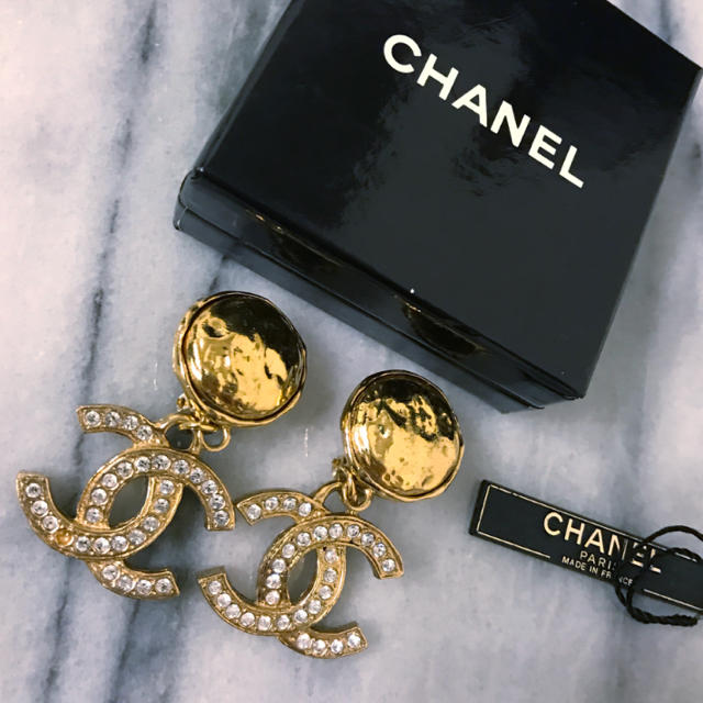 CHANEL ストーン イヤリング ココマークイヤリング