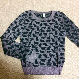 エイチアンドエム(H&M)のH&M 猫柄 トップス 長袖(カットソー(長袖/七分))