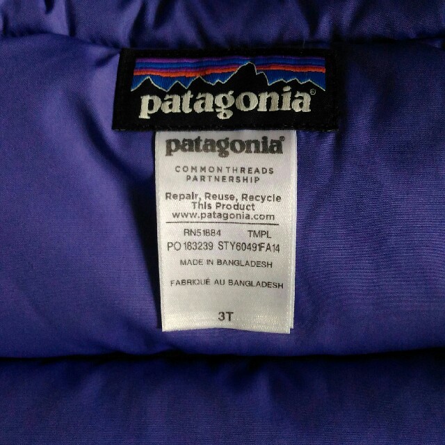 patagonia size3T パープルの通販 by キング's shop｜パタゴニアならラクマ - 『カカオ様専用』Patagonia kids ダウン 新作超歓迎