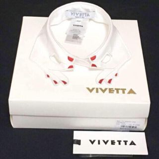 新品タグ付 VIVETTA ハンドつけ襟 ホワイト×レッド-