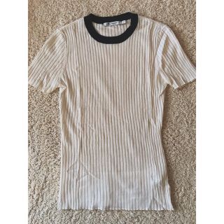 アレキサンダーワン(Alexander Wang)のTby ALEXANDER WANG 半袖 リブ ニット Ｔシャツ(ニット/セーター)