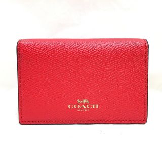 コーチ(COACH)のCOACH コーチ カードケース 名刺入れ レザー F57860 ブライトレッド(名刺入れ/定期入れ)