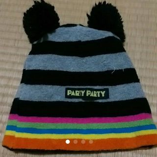 パーティーパーティー(PARTYPARTY)のPARTY PARTY かわいい耳つきくまさん風毛糸の帽子☆ニット帽子(帽子)