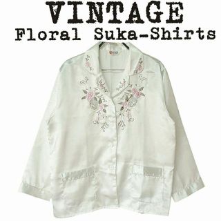 ヨウジヤマモト(Yohji Yamamoto)の★美品★VINTAGE★花刺繍★スカシャツ★スカジャン★FREE★198★(シャツ)