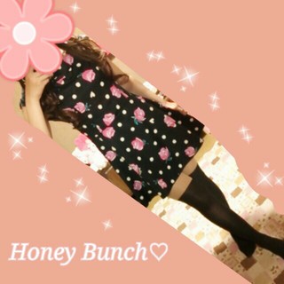 ハニーバンチ(Honey Bunch)のHoney Bunch♡花柄ドットワンピ(ミニワンピース)