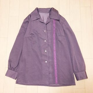 purple open coller blouse(シャツ/ブラウス(長袖/七分))