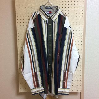 トミーヒルフィガー(TOMMY HILFIGER)の90s TOMMY HILFIGER ストライプシャツ マルチカラー  L(シャツ)