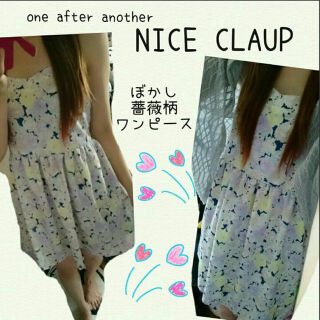 ワンアフターアナザーナイスクラップ(one after another NICE CLAUP)のNICE CLAUP★ぼかしバラ柄ワンピース(ミニワンピース)