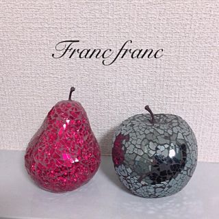 フランフラン(Francfranc)の早い者勝ち！フランフラン 洋梨 りんご オブジェ  ２つセット(置物)