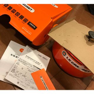 ルクルーゼ(LE CREUSET)のル・クルーゼ ココットロンド♡オレンジ♡新品未使用(鍋/フライパン)