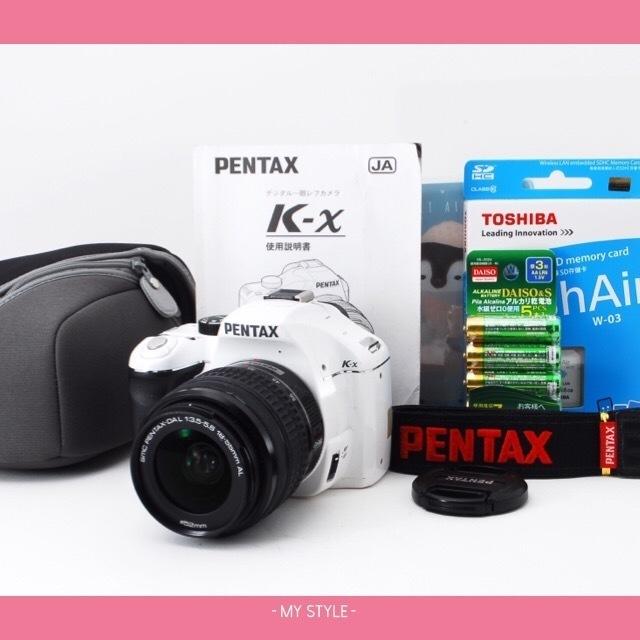 PENTAX(ペンタックス)の★カメラケース付★転送カード今なら16GB★超人気ホワイト★ペンタックス K-x スマホ/家電/カメラのカメラ(デジタル一眼)の商品写真