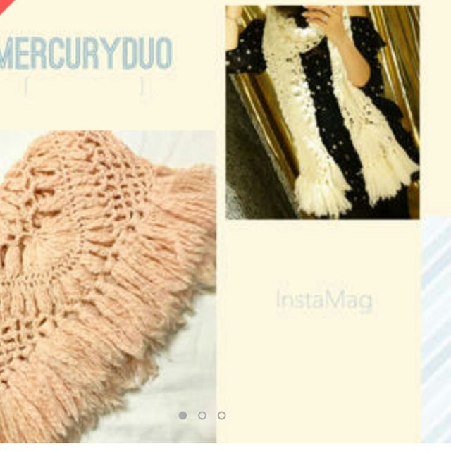 MERCURYDUO(マーキュリーデュオ)のマーキュリー　カギ編みニットマフラー　ストール　白　かぎ編み レディースのファッション小物(マフラー/ショール)の商品写真