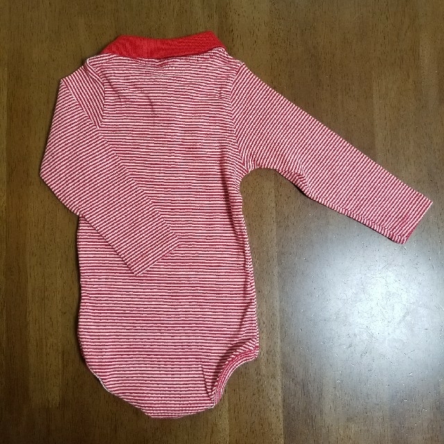 PETIT BATEAU(プチバトー)の《新品》PETIT BATEAU  ﾐﾗﾚ裏起毛衿つき長袖ﾎﾞﾃﾞｨ キッズ/ベビー/マタニティのベビー服(~85cm)(ロンパース)の商品写真