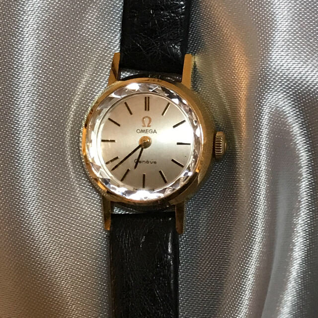 熱販売 OMEGA - 希少 OMEGA オメガ サファイアカットガラス 金無垢