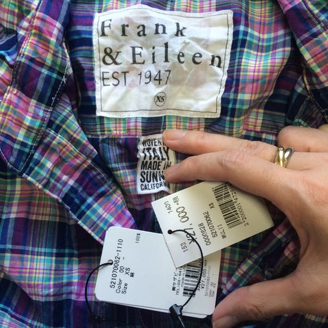 Frank&Eileen(フランクアンドアイリーン)のkissen様専用フランク&アイリーン BARRY xs 希少なマドラスチェック レディースのトップス(シャツ/ブラウス(長袖/七分))の商品写真