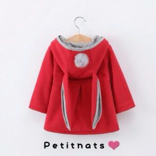 petitnats❤100cmうさぎ アウター レッド 新品(コート)