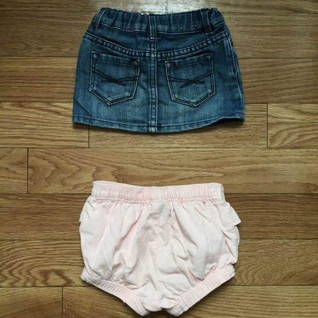 babyGAP(ベビーギャップ)のセット★babyGAP★ボトム パンツ 女の子 80 デニム スカート キッズ/ベビー/マタニティのベビー服(~85cm)(パンツ)の商品写真