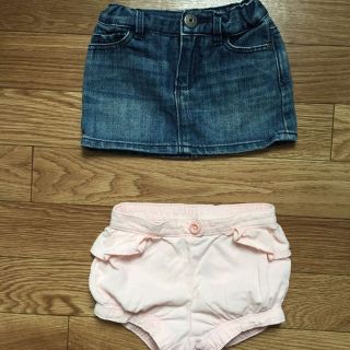 ベビーギャップ(babyGAP)のセット★babyGAP★ボトム パンツ 女の子 80 デニム スカート(パンツ)