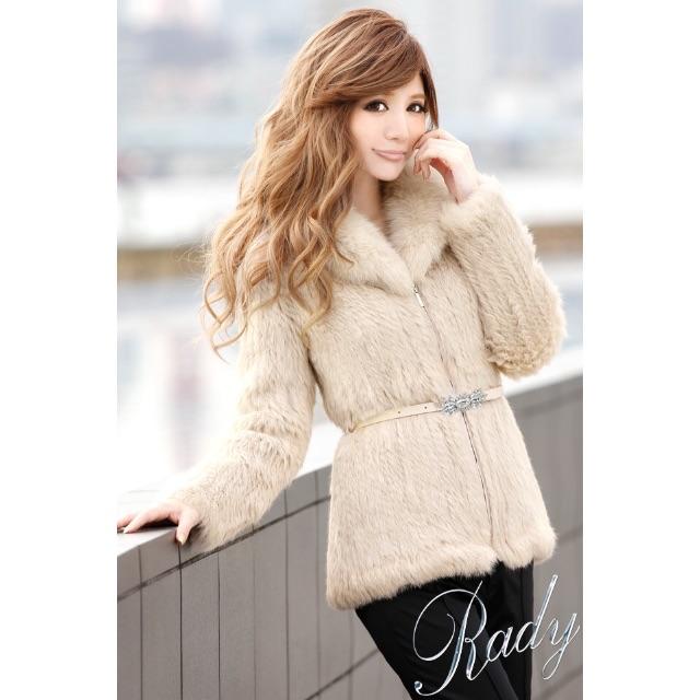 Rady - Rady フォックスラビットファーショートコート