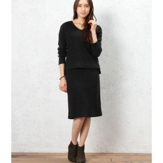 ユナイテッドアローズ(UNITED ARROWS)のアローズ♡ダークグレーセットアップ(ひざ丈ワンピース)