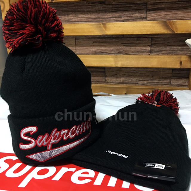 17Fw supreme New Era Snake Script Beanie