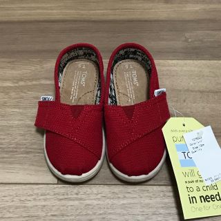 トムズ(TOMS)の✳︎新品タグ付✳︎TOMSスリッポン12cmレッド(スリッポン)