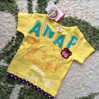 カーターズ(carter's)の新品★ANAP kidsワッペン付き車柄Tシャツ90㎝イエロー(その他)