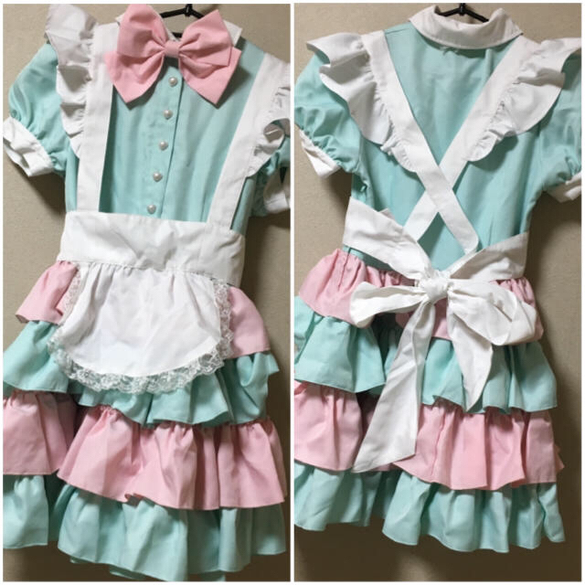 BODYLINE(ボディライン)の緑×ピンクパステルメイド(29日まで限定) エンタメ/ホビーのコスプレ(衣装一式)の商品写真