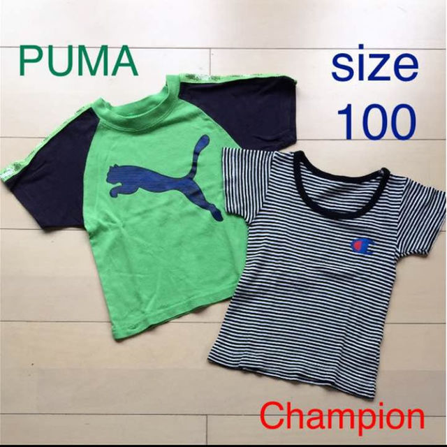 PUMA(プーマ)のプーマ&チャンピオン Tシャツセットsize100★送料無料 キッズ/ベビー/マタニティのキッズ服男の子用(90cm~)(Tシャツ/カットソー)の商品写真