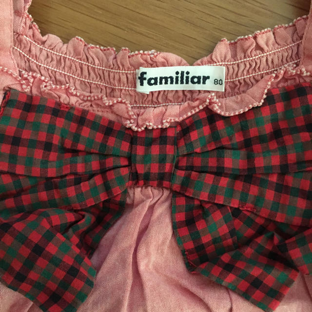 familiar(ファミリア)のfamiliar✴︎リボンチュニック80 キッズ/ベビー/マタニティのベビー服(~85cm)(タンクトップ/キャミソール)の商品写真