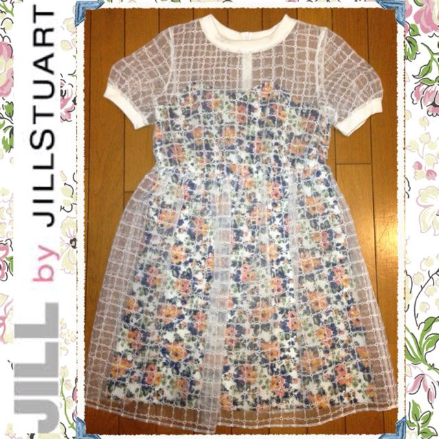 JILL by JILLSTUART(ジルバイジルスチュアート)のジルバイ♡ケージレースオーガンジーワンピ レディースのワンピース(ミニワンピース)の商品写真