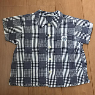 ムージョンジョン(mou jon jon)のチェック 半袖 シャツ 90(Tシャツ/カットソー)