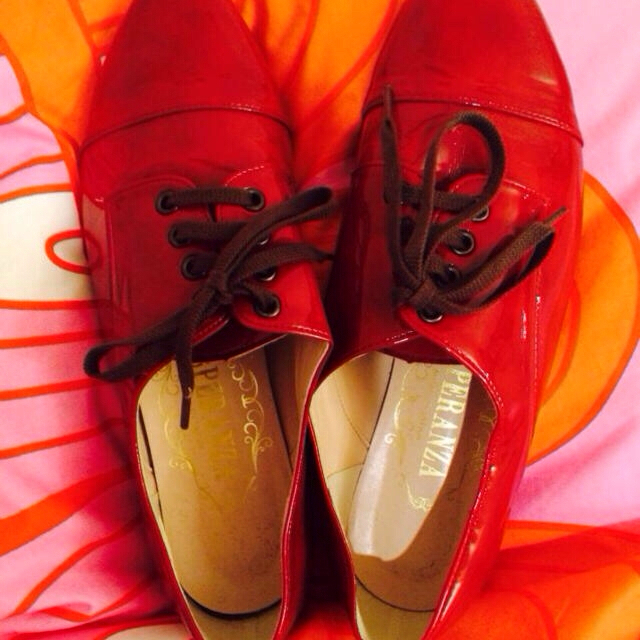 ESPERANZA(エスペランサ)のオックスフォード／おじ靴／赤 レディースの靴/シューズ(ローファー/革靴)の商品写真