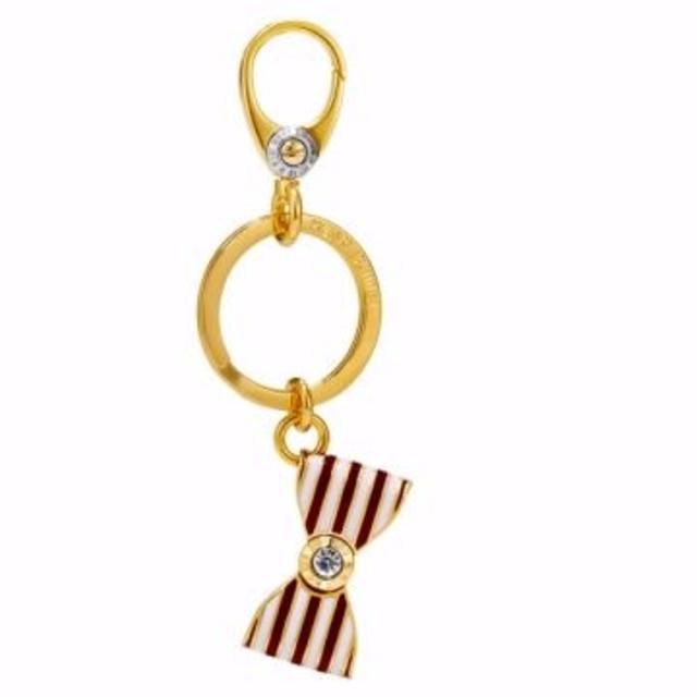 Henri Bendel(ヘンリベンデル)のHenri Bendel ヘンリベンデル ストライプリボン キーリング レディースのファッション小物(キーホルダー)の商品写真