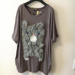 ミュベールワーク(MUVEIL WORK)のMUVEIL ミュベール 美品 猫カットソー (カットソー(長袖/七分))