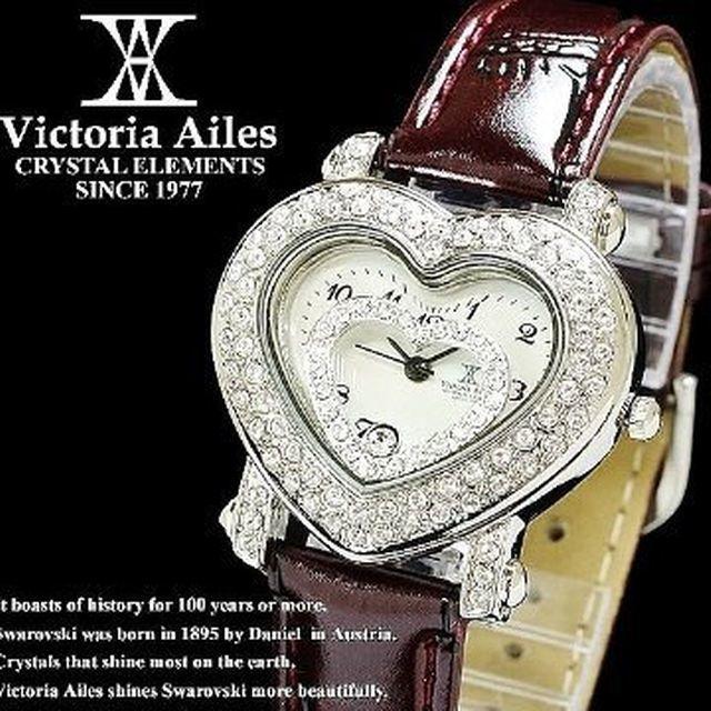 Victoria Ailes時計☆豪華スワロスキー美！！☆きらめく可愛いハート レディースのファッション小物(腕時計)の商品写真