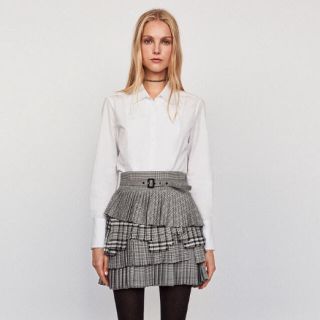 ザラ(ZARA)の新品 ♡ ZARA グレンチェックプリーツスカート (ミニスカート)