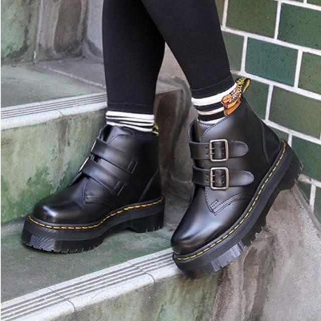 ブラックサイズ【激レア】Dr.Martens DEVON UK5 黒 厚底 アギネス