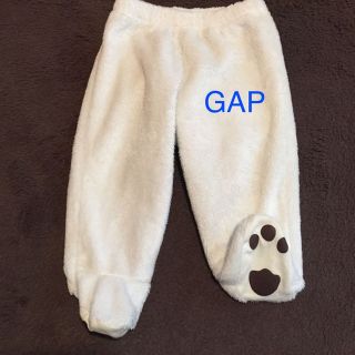 ギャップ(GAP)の送料込！GAPベビー足付きふわふわ白くまパンツ70(パンツ)