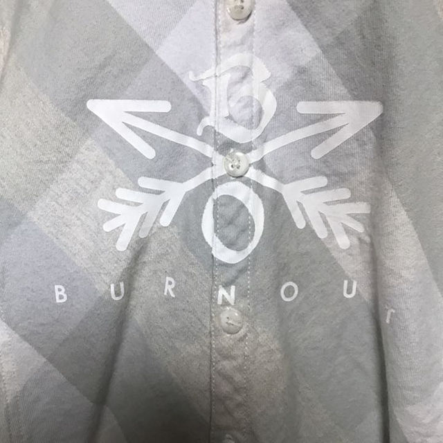 ショップに burnout クロスドアロー チェックシャツ ホワイトの通販 by