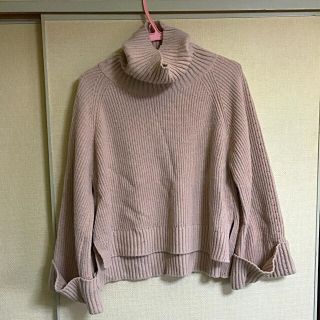 ユナイテッドアローズ(UNITED ARROWS)のピンクベージュ タートルニット(ニット/セーター)