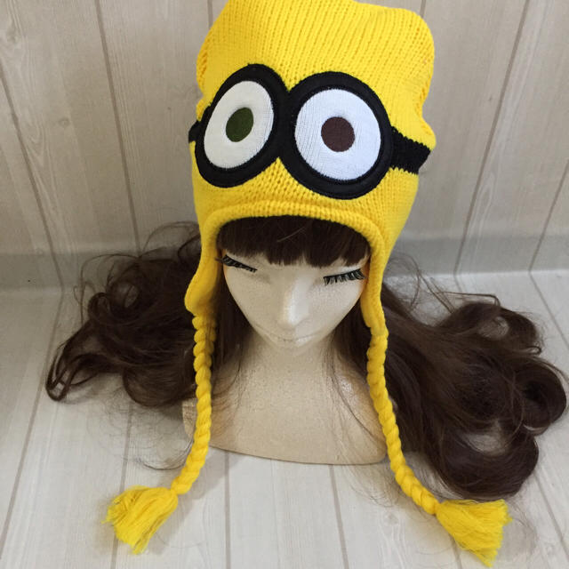 ミニオン ニット帽 ハロウィン コスプレ プチ仮装 お手軽仮装 minion エンタメ/ホビーのコスプレ(衣装)の商品写真