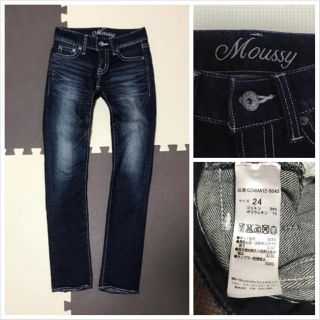 マウジー(moussy)のコメントで300円引き♡moussy♡シルバーステッチ デニム♡24インチ(デニム/ジーンズ)