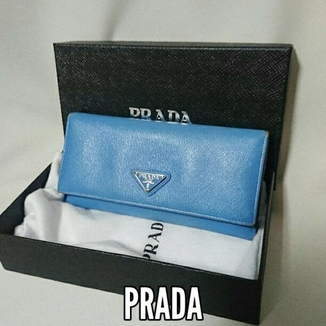 PRADA(プラダ)のsayaka様専用❤️PRADA サフィアーノ ブルーレザー 長財布❤️ レディースのファッション小物(財布)の商品写真