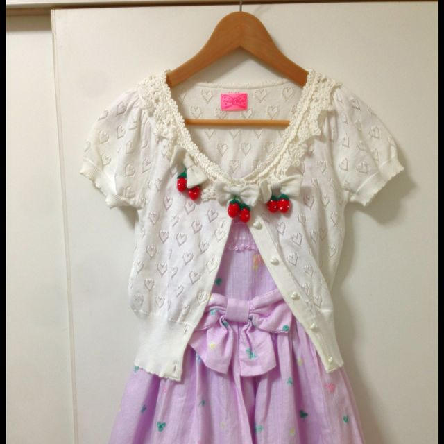 Angelic Pretty(アンジェリックプリティー)のハート透かし編カーディガン レディースのトップス(カーディガン)の商品写真