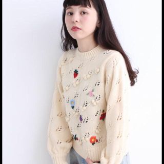 ドットアンドストライプスチャイルドウーマン(Dot&Stripes CHILDWOMAN)の ドットアンドストライプス チャイルドウーマン 刺繍ニット(ニット/セーター)