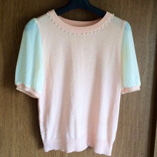 マジェスティックレゴン(MAJESTIC LEGON)のマジェスティックレゴン♡パール付きOP(カットソー(半袖/袖なし))